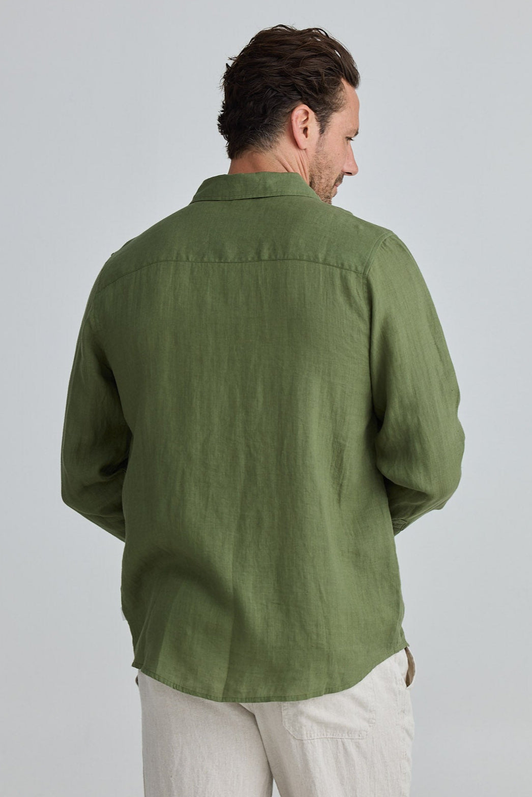 Oxford Shirt - Olive Linen