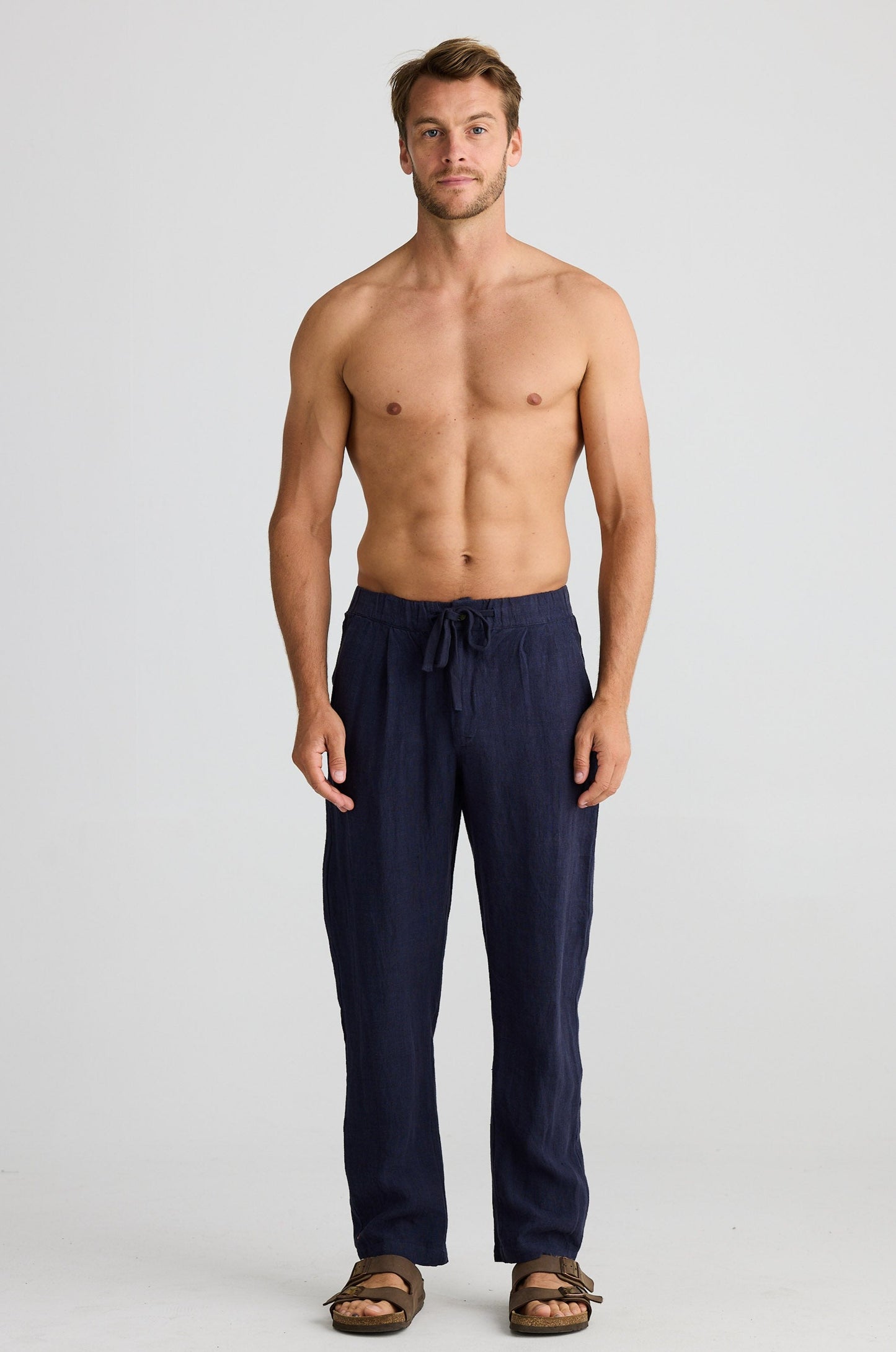 Duke Pant - Navy Linen