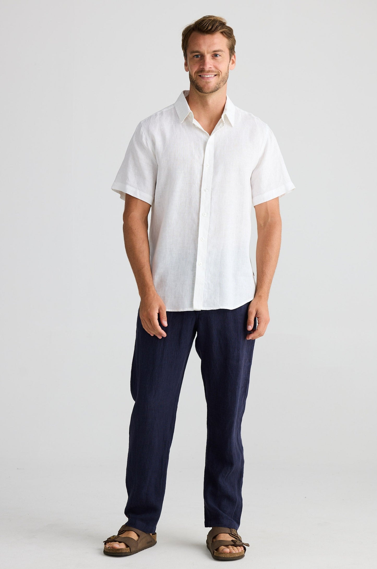 Duke Pant - Navy Linen