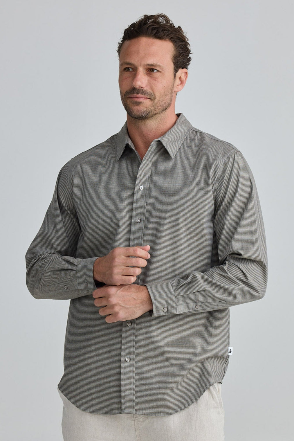 Oxford Shirt - Khaki Stripe