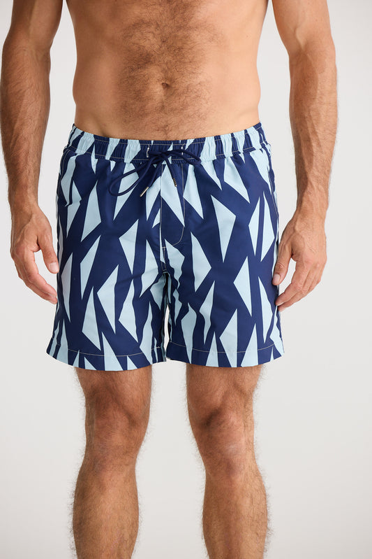 Dartmouth Boardshort - Navy Tetris