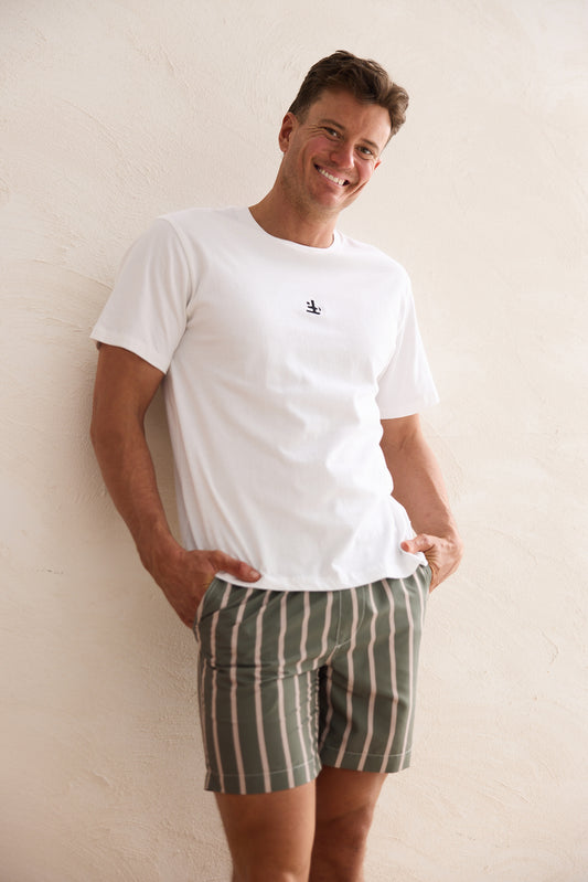 Dartmouth Boardshort - Khaki Linear