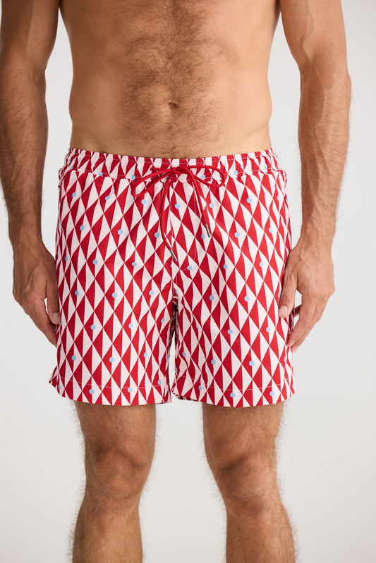 Dartmouth Boardshort - Red Geo