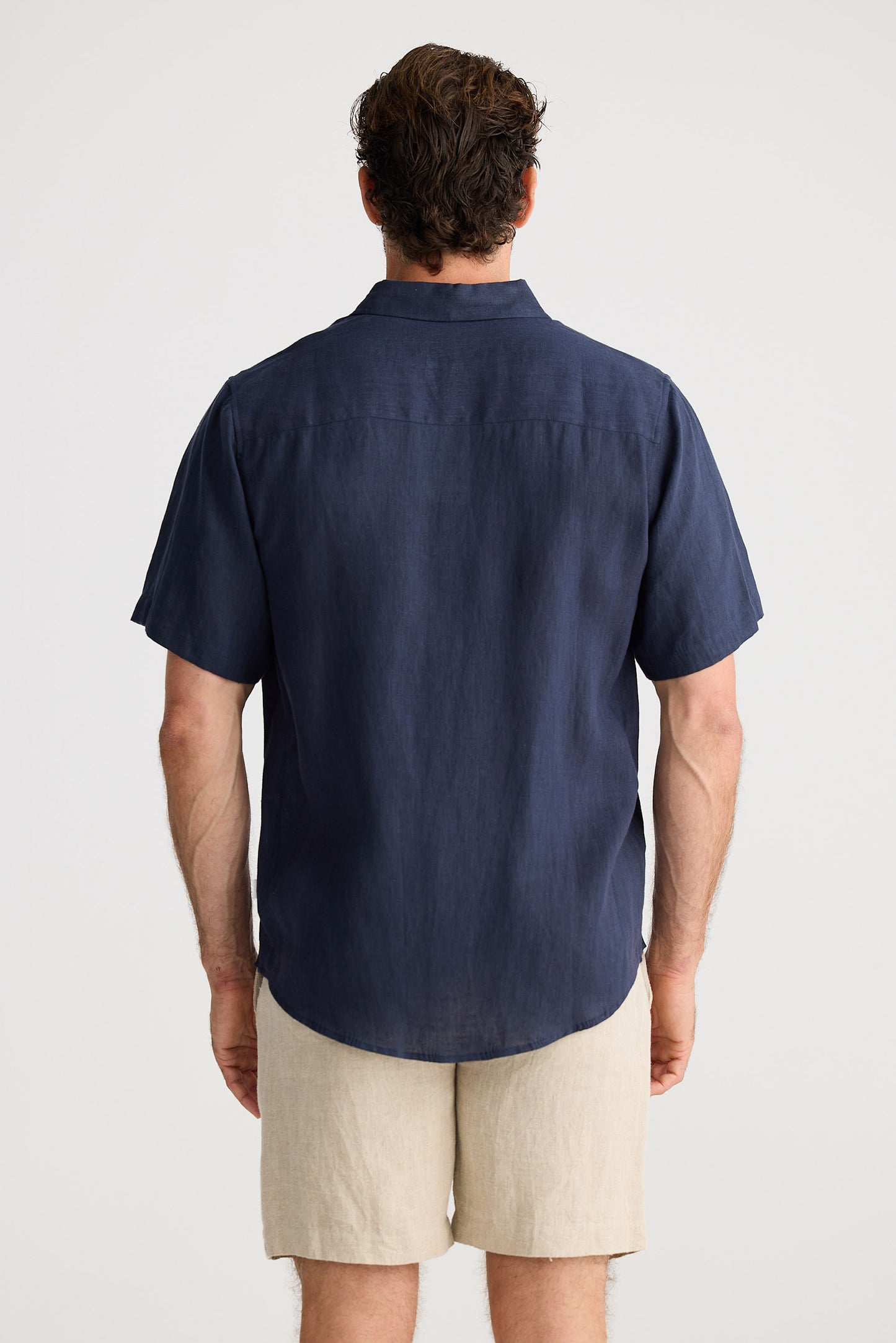 Harvard Short Sleeve Shirt - Navy Linen