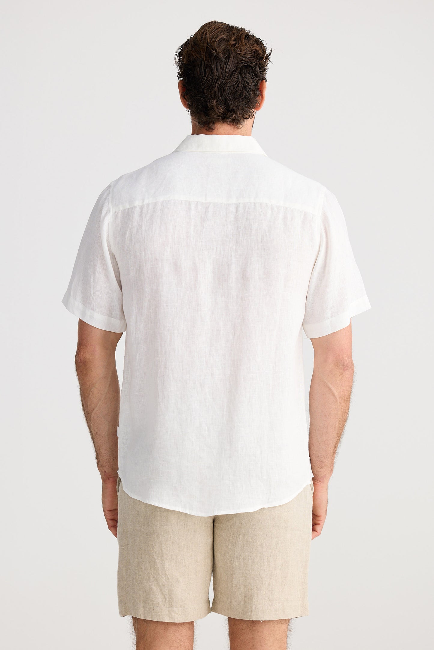 Harvard Short Sleeve Shirt - White Linen