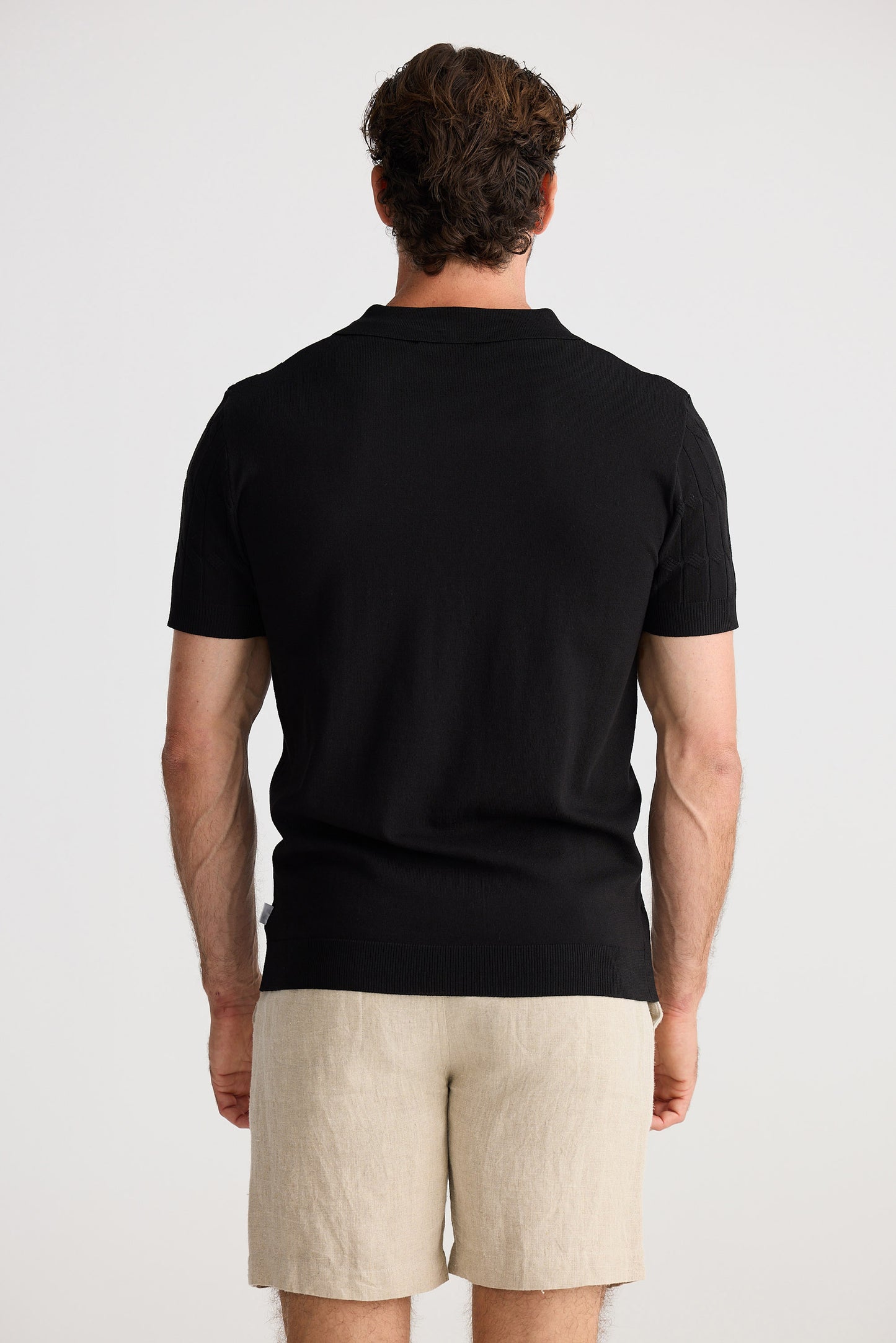 Flynn Knit SS Polo - Black